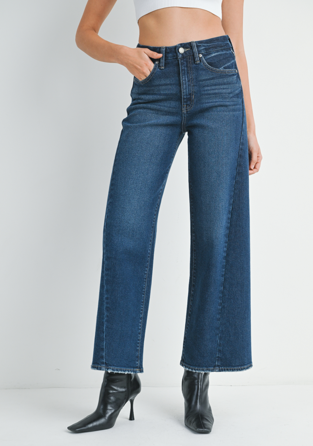 Just Black Denim Wide Leg-Dark Wash Jeans DP792 – Style Niche Boutique