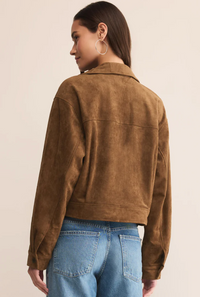 Heritage Faux Suede Jacket-Coconut