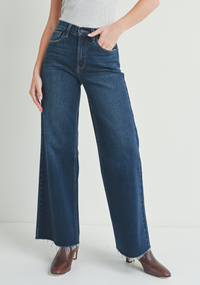 Full Length Wide Leg Jeans-Dark Wash
