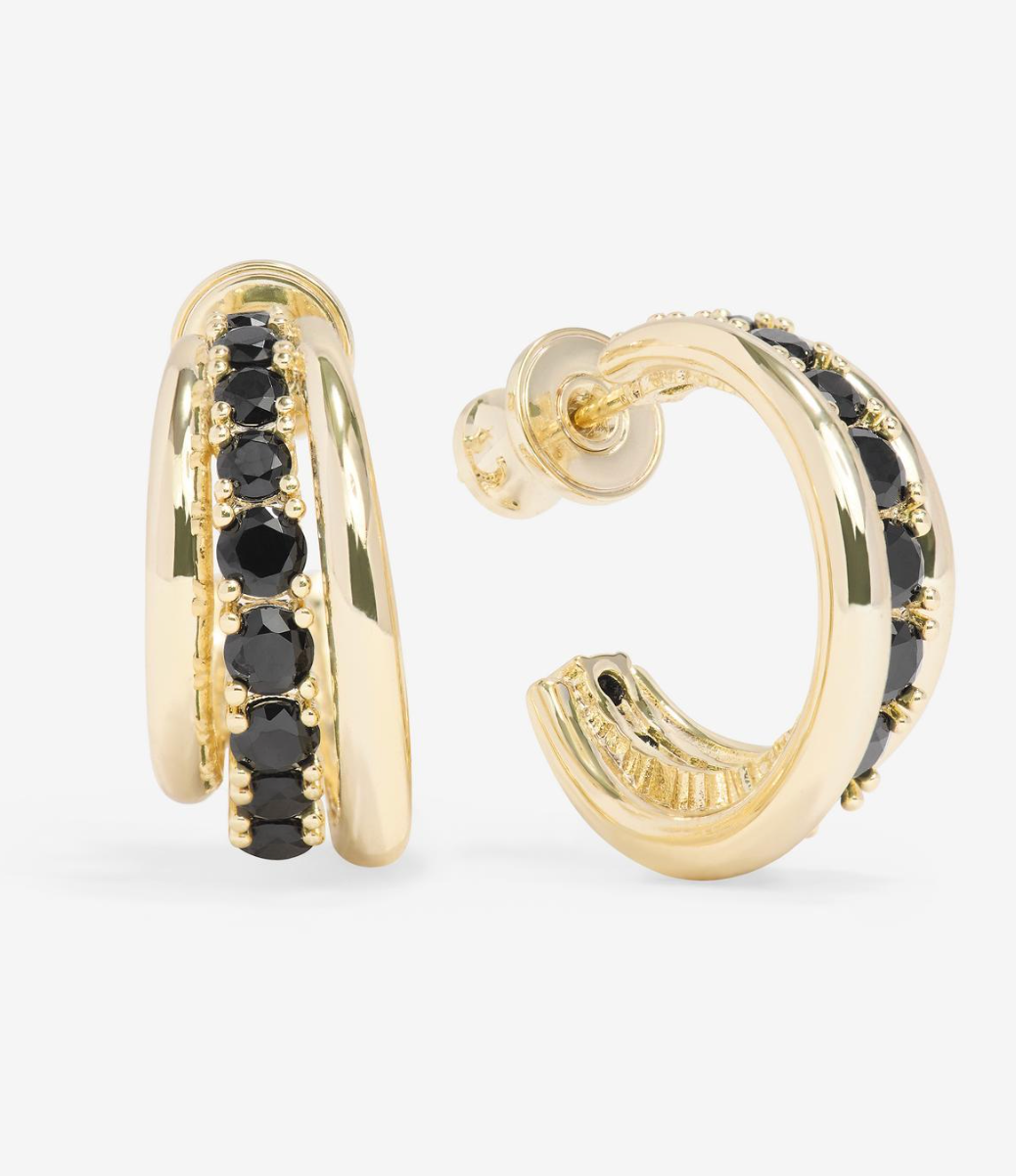 Oh She Fancy Smooth & Black Hoops