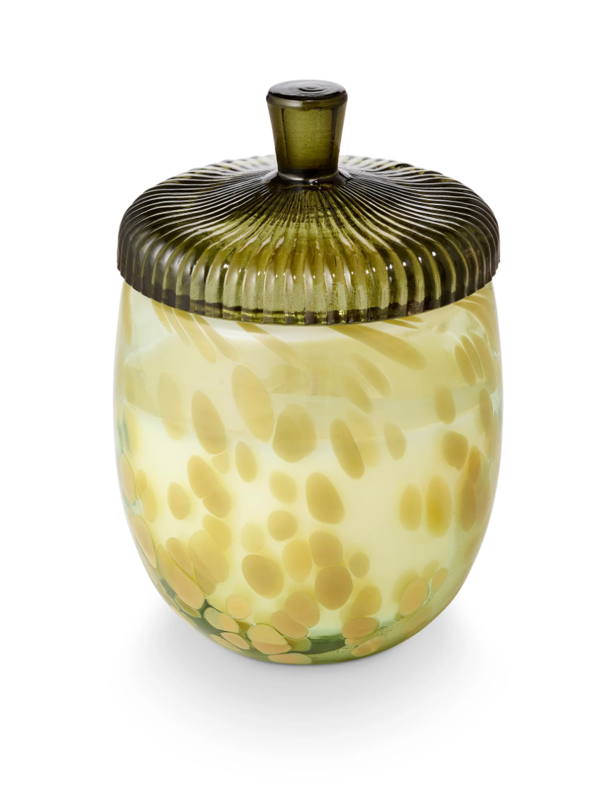 Leaves & Acorns Glass Acorn Candle