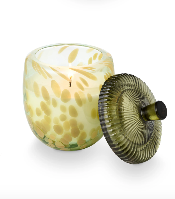 Leaves & Acorns Glass Acorn Candle