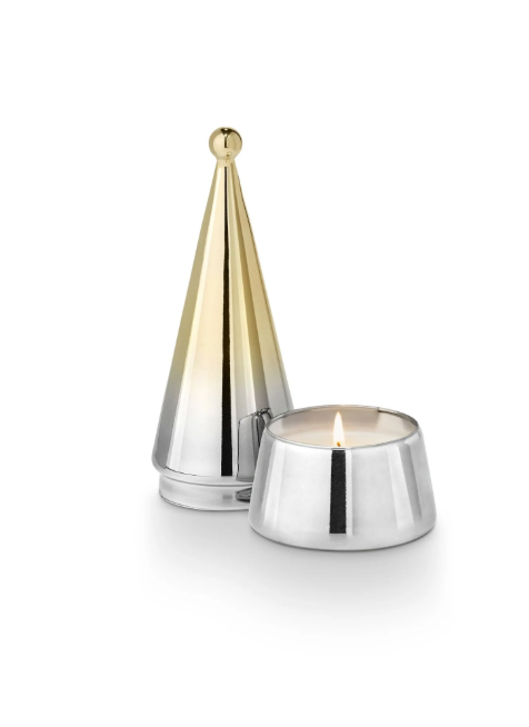 Winter White Medium Shine Tree Candle