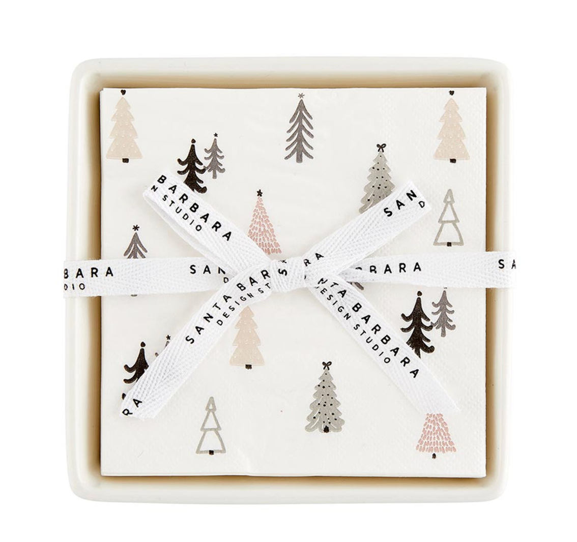 Ceramic Napkin Tray + Napkins