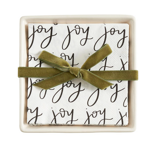 Ceramic Napkin Tray + Napkins