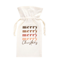 Canvas Holiday Wine Bag