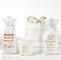 Canvas Holiday Wine Bag