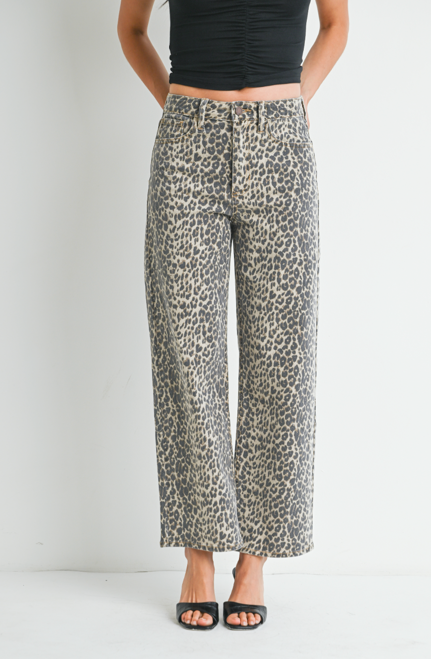 Leopard Straight Leg Jeans
