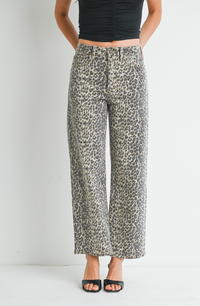 Leopard Straight Leg Jeans