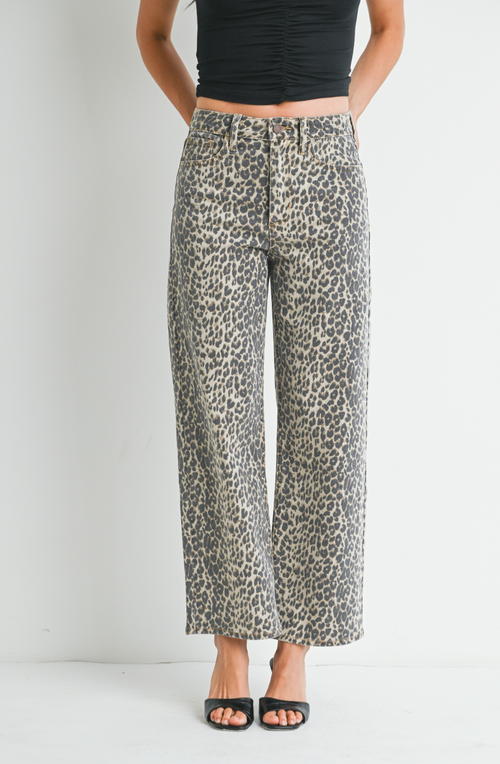 Leopard Straight Leg Jeans
