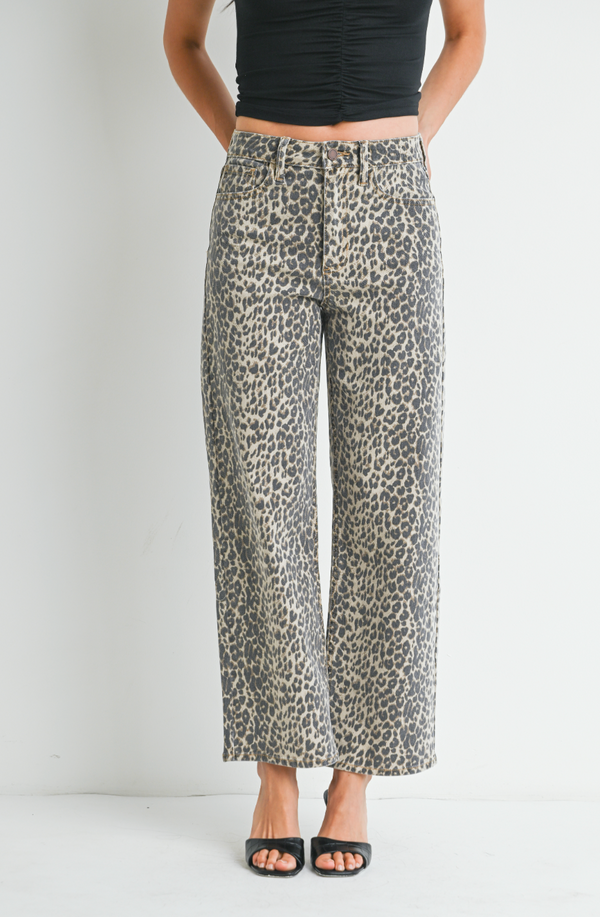 Leopard Straight Leg Jeans