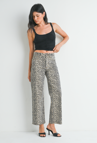 Leopard Straight Leg Jeans