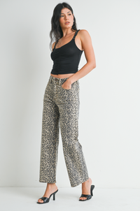 Leopard Straight Leg Jeans