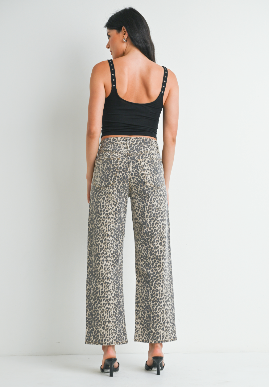 Leopard Straight Leg Jeans