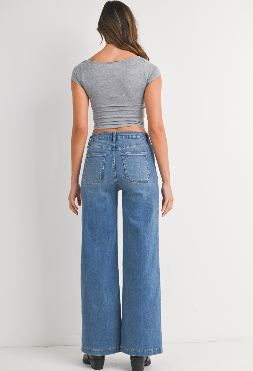 JBD Mini Patch Pocket Wide Leg Denim