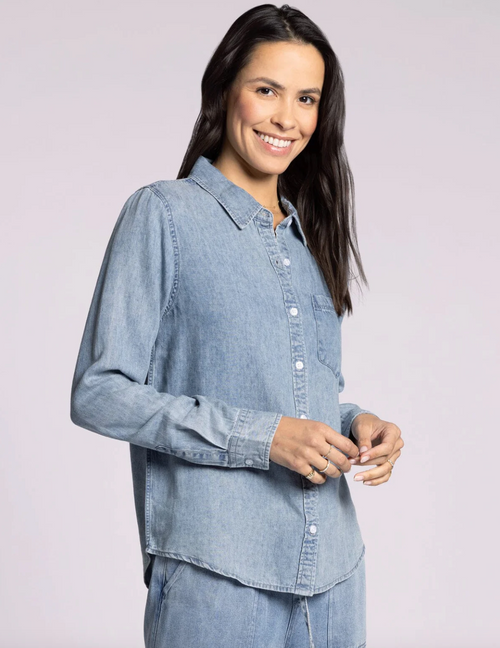 Denim Button-Up Shirt