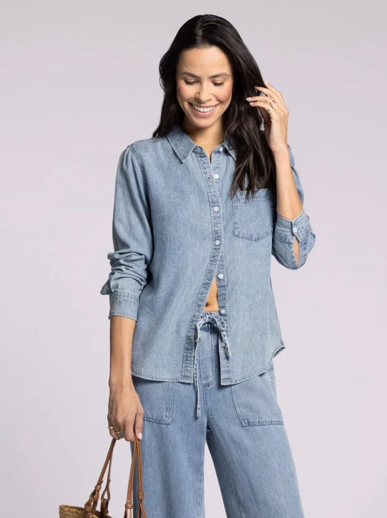 Denim Button-Up Shirt