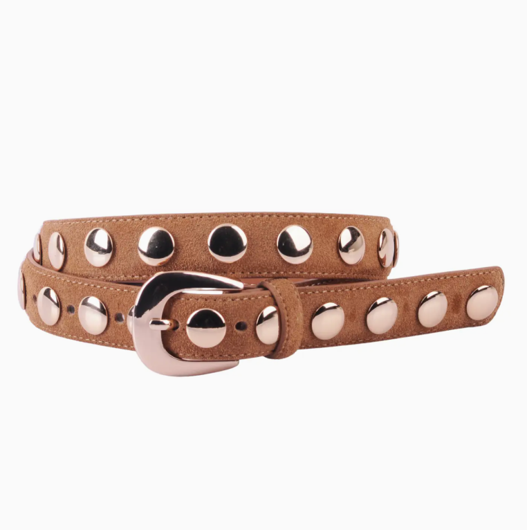 Suede Studded Belt