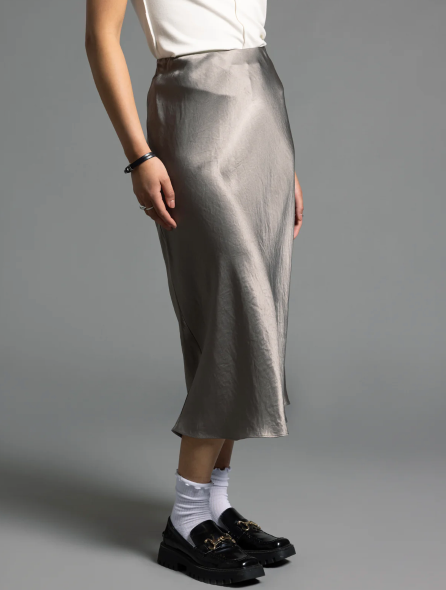 Emory Satin Midi Skirt
