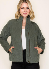 Corduroy Jacket-Olive