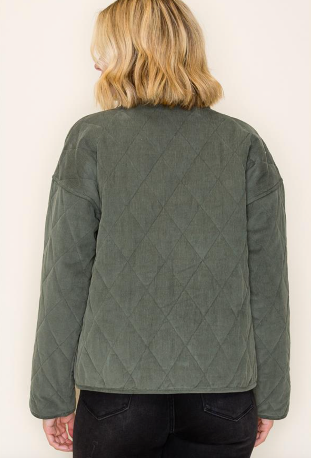 Corduroy Jacket-Olive