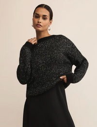 Gleam Sequin Sweater-Black