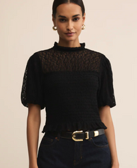 Glimpse Lace Top - Black