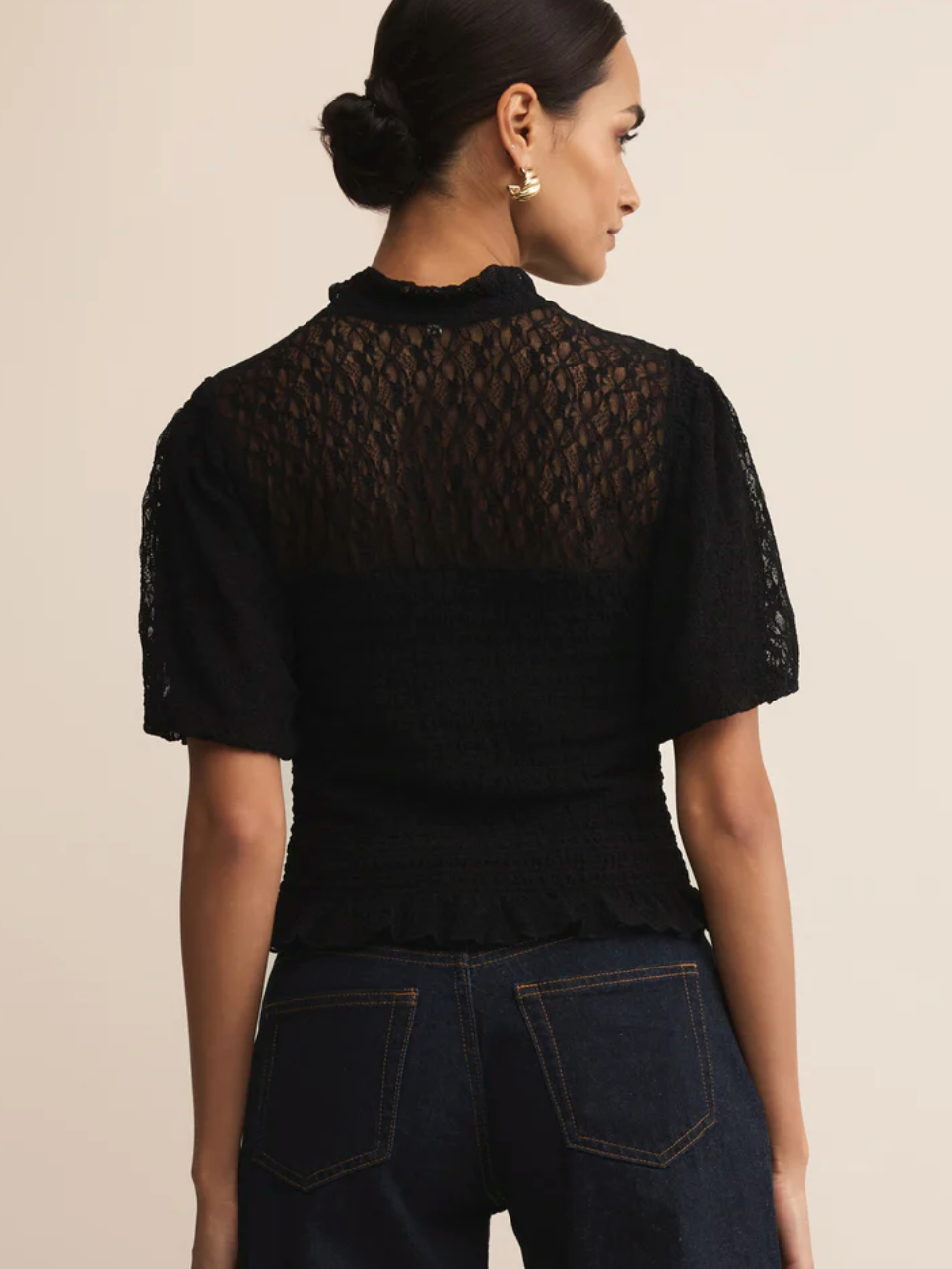 Glimpse Lace Top - Black