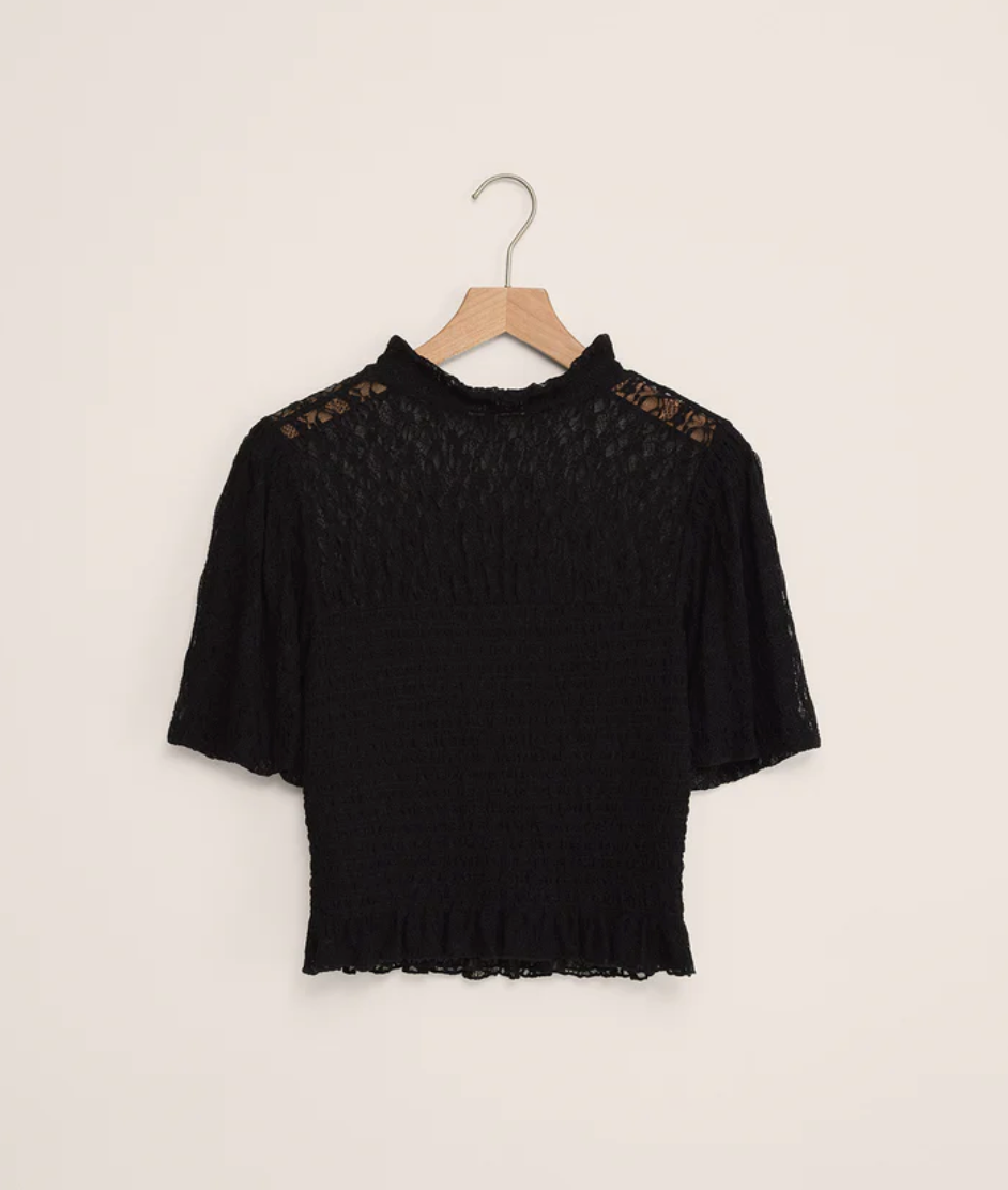 Glimpse Lace Top - Black