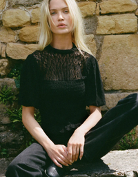 Glimpse Lace Top - Black