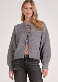Elan Tie Front Cardigan -Grey