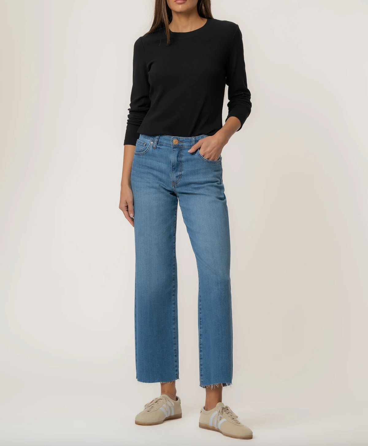 Charlotte High Rise Wide Leg/Raw Hem