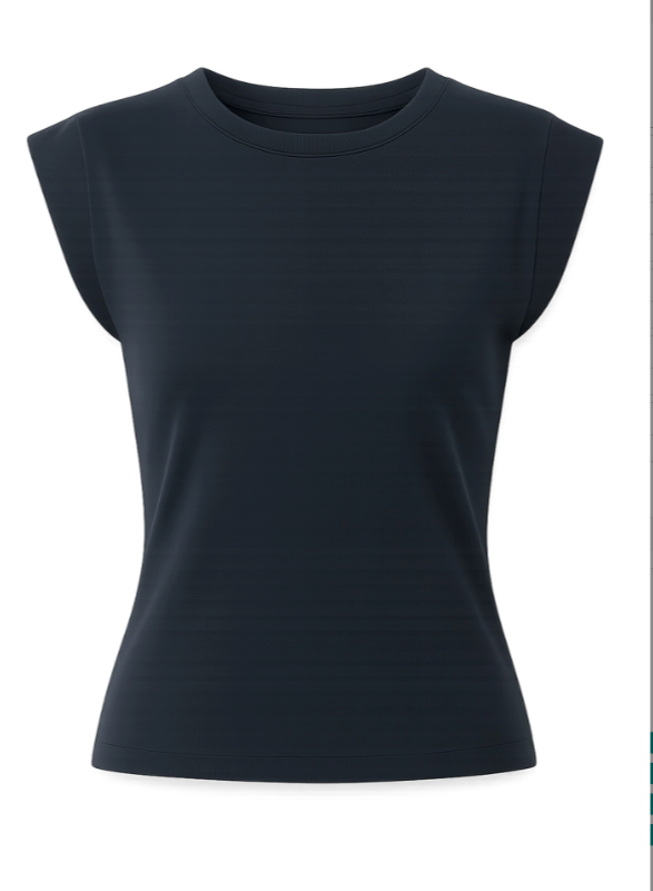 Ciara Cap Sleeve Top -Navy