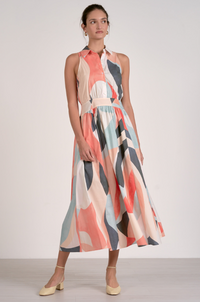 Elan Collared Maxi Dress Multi Prism