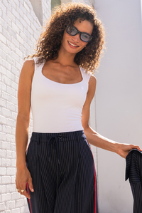 Liverpool sleeveless built in bra knit top