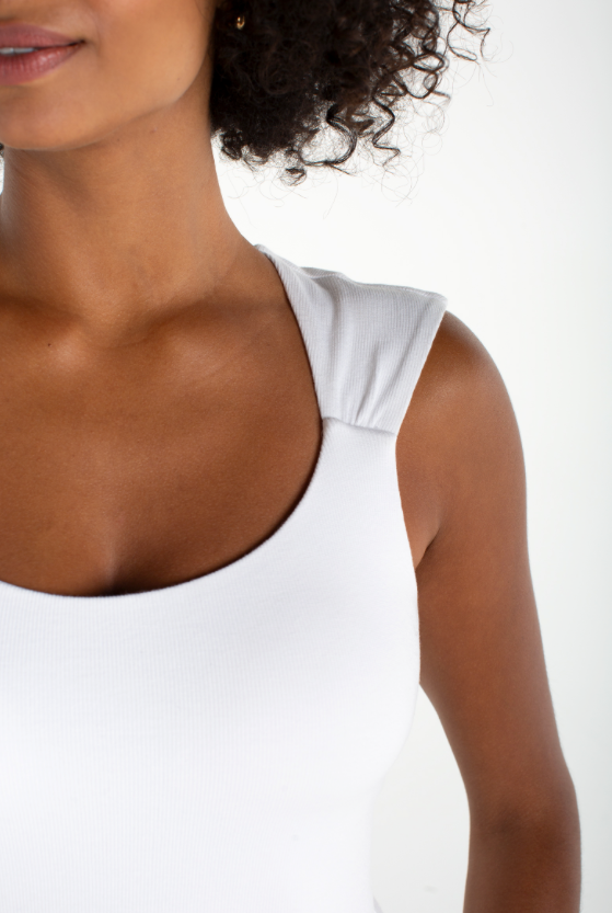 Liverpool sleeveless built in bra knit top