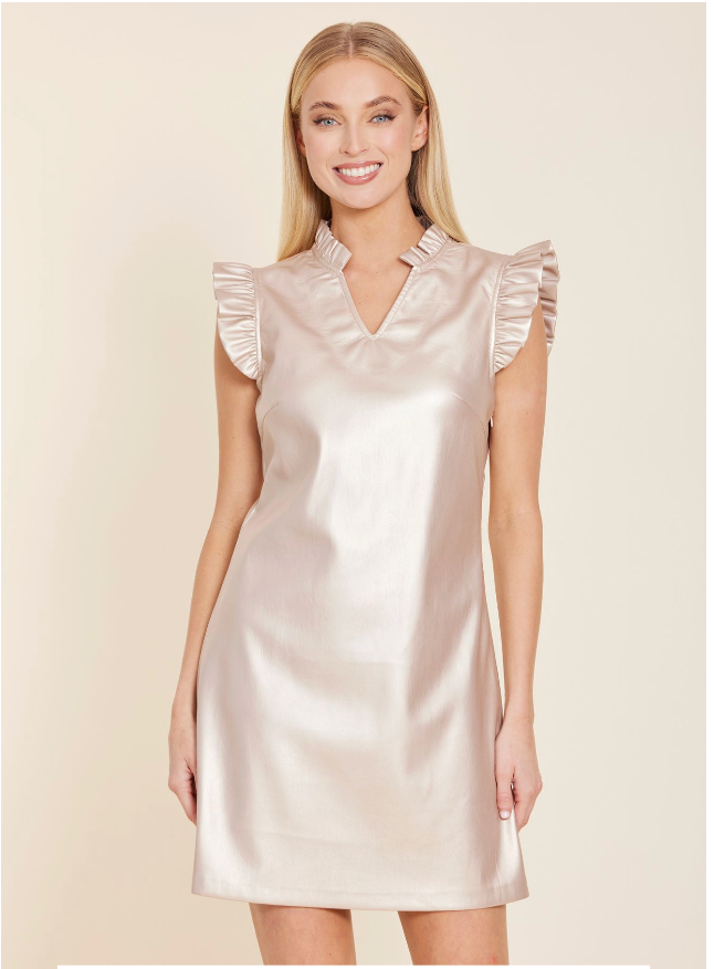 Pearlized Vegan Leather Dress