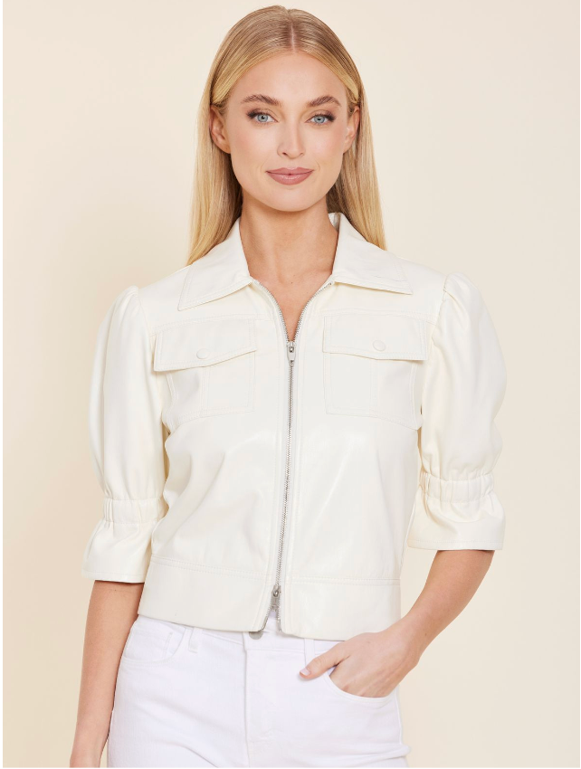 Vegan Leather Elbow Sleeve Jacket