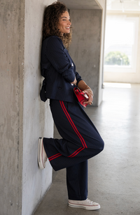 Liverpool Pleated Trouser w/Side Stripe