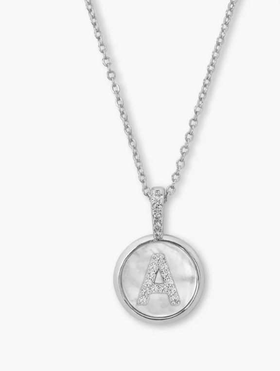 MM Baby Love Letter Initial Necklace-Silver