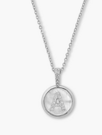MM Baby Love Letter Initial Necklace-Silver
