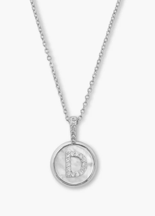 MM Baby Love Letter Initial Necklace-Silver