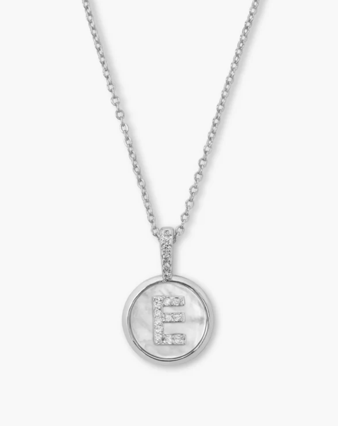 MM Baby Love Letter Initial Necklace-Silver
