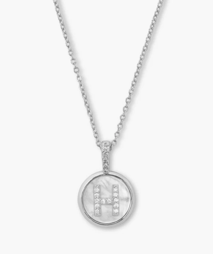 MM Baby Love Letter Initial Necklace-Silver