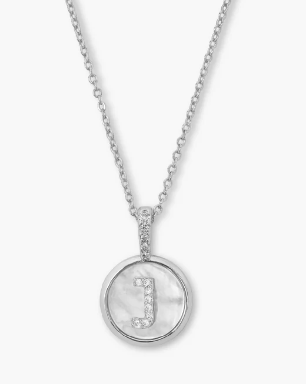 MM Baby Love Letter Initial Necklace-Silver
