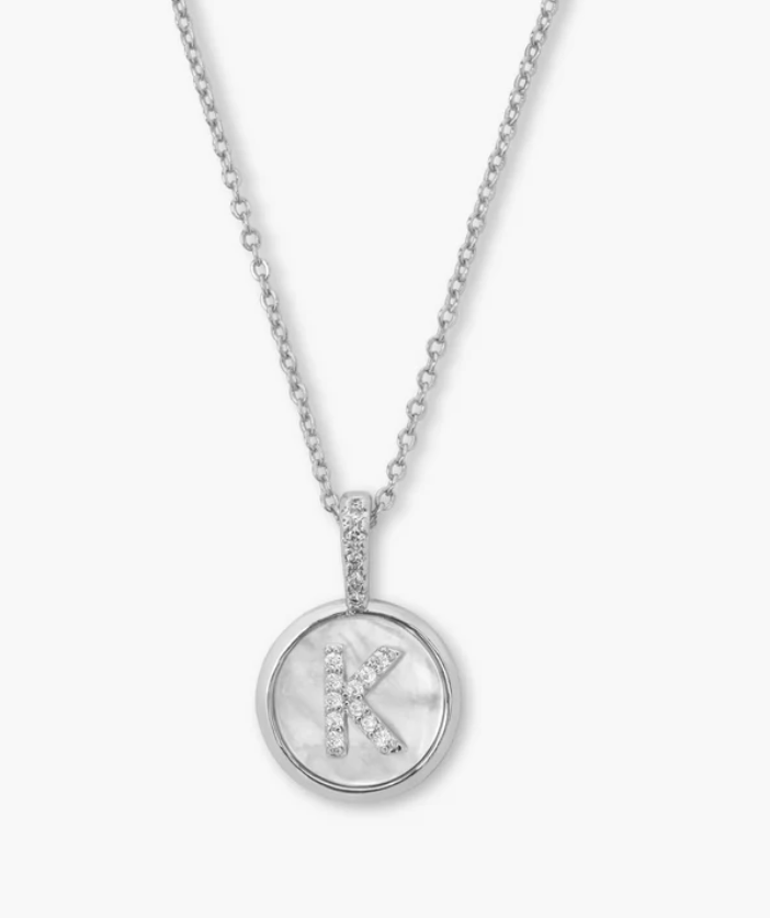 MM Baby Love Letter Initial Necklace-Silver