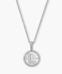 MM Baby Love Letter Initial Necklace-Silver