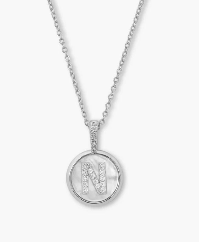 MM Baby Love Letter Initial Necklace-Silver