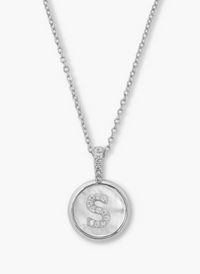 MM Baby Love Letter Initial Necklace-Silver