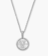 MM Baby Love Letter Initial Necklace-Silver